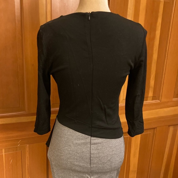 Two Tone Ruffle Trim Bodycon Dress. - Picture 14 of 15